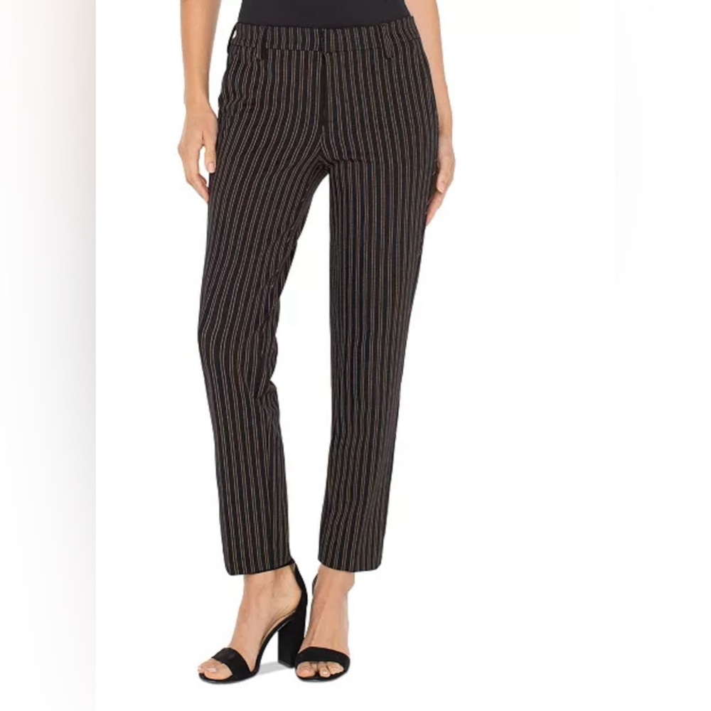 Liverpool Jeans Company Black Pinstripe Cropped dress Pants